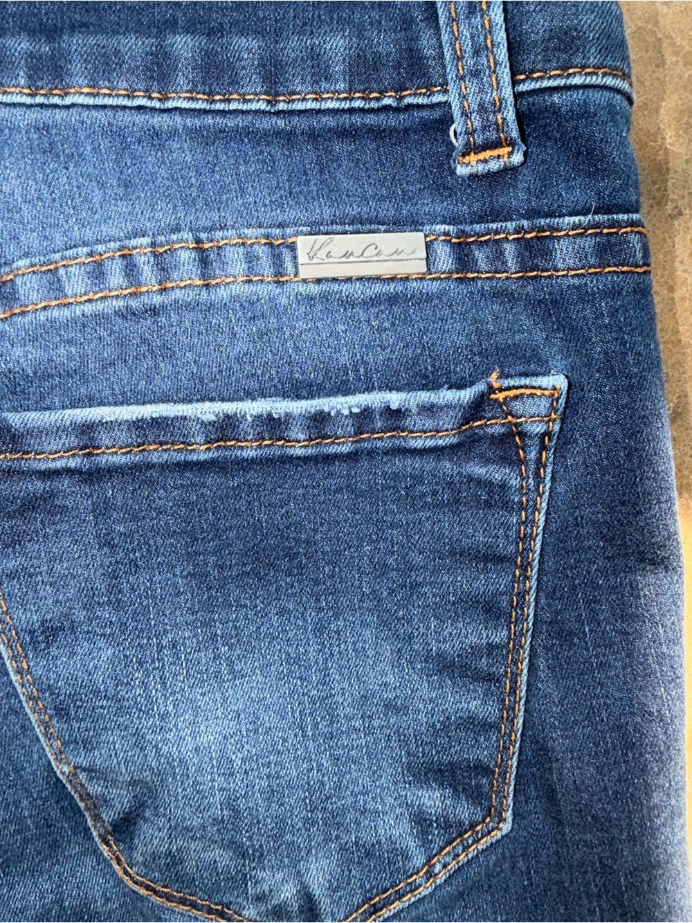 KanCan Dark Blue Ankle Crop Distressed Raw Hem Jeans - Size 26 Size 5 - Picture 8 of 15